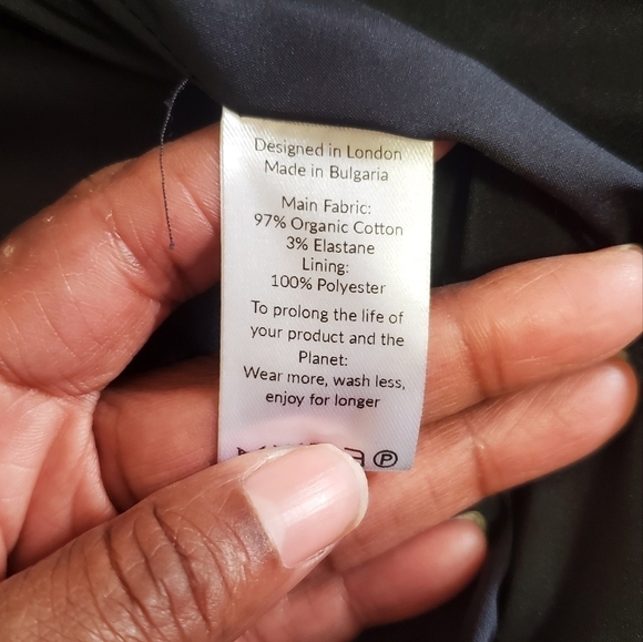 Saint + Sofia Women's Double breasted Navy Blazer Plus Organic cotton Size 18 - Picture 7 of 7